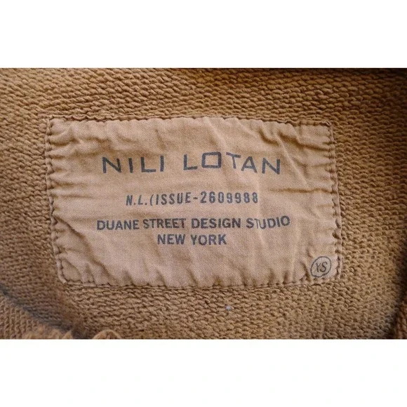 NILI LOTAN Janie Hoodie Sweatshirt Cotton Whiskey Camel Net-A-Porter XS $375 - Picture 2 of 8